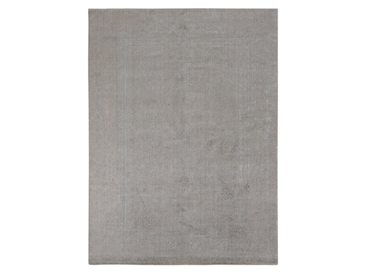 8'9" x 12'1" New Hand Loomed Grey Wool & Silk Rectangle Oriental Rug - MOA10280819