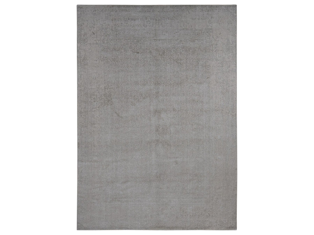 9'10" x 14'1" New Hand Loomed Beige Wool & Silk Rectangle Oriental Rug - MOA10280849