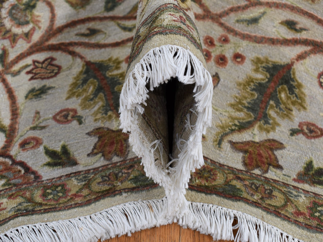 10'1" x 13'9" New Hand Knotted Grey Wool & Silk Rectangle Oriental Rug - MOA10280915