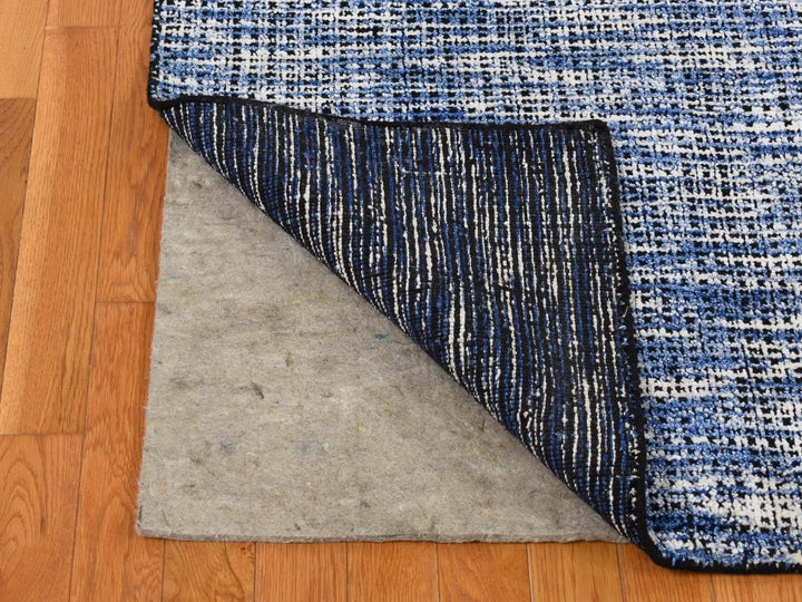 9'2" x 12'0" New Hand Loomed Blue Wool & Silk Rectangle Oriental Rug - MOA10280945