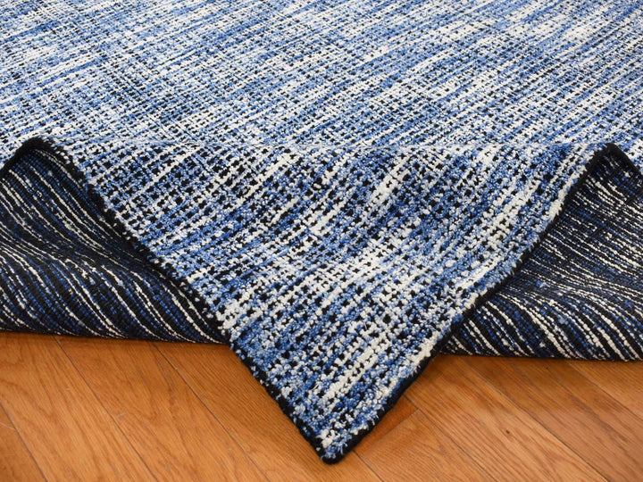 9'2" x 12'0" New Hand Loomed Blue Wool & Silk Rectangle Oriental Rug - MOA10280945