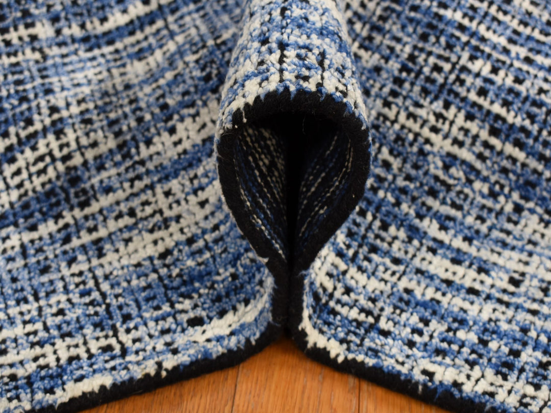 9'2" x 12'0" New Hand Loomed Blue Wool & Silk Rectangle Oriental Rug - MOA10280945