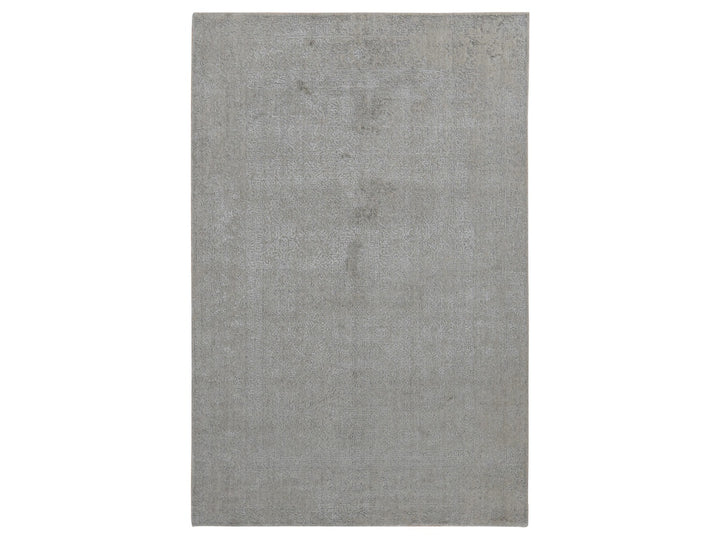 5'9" x 9'0" New Hand Loomed Grey Wool & Art Silk Rectangle Oriental Rug - MOA10280977