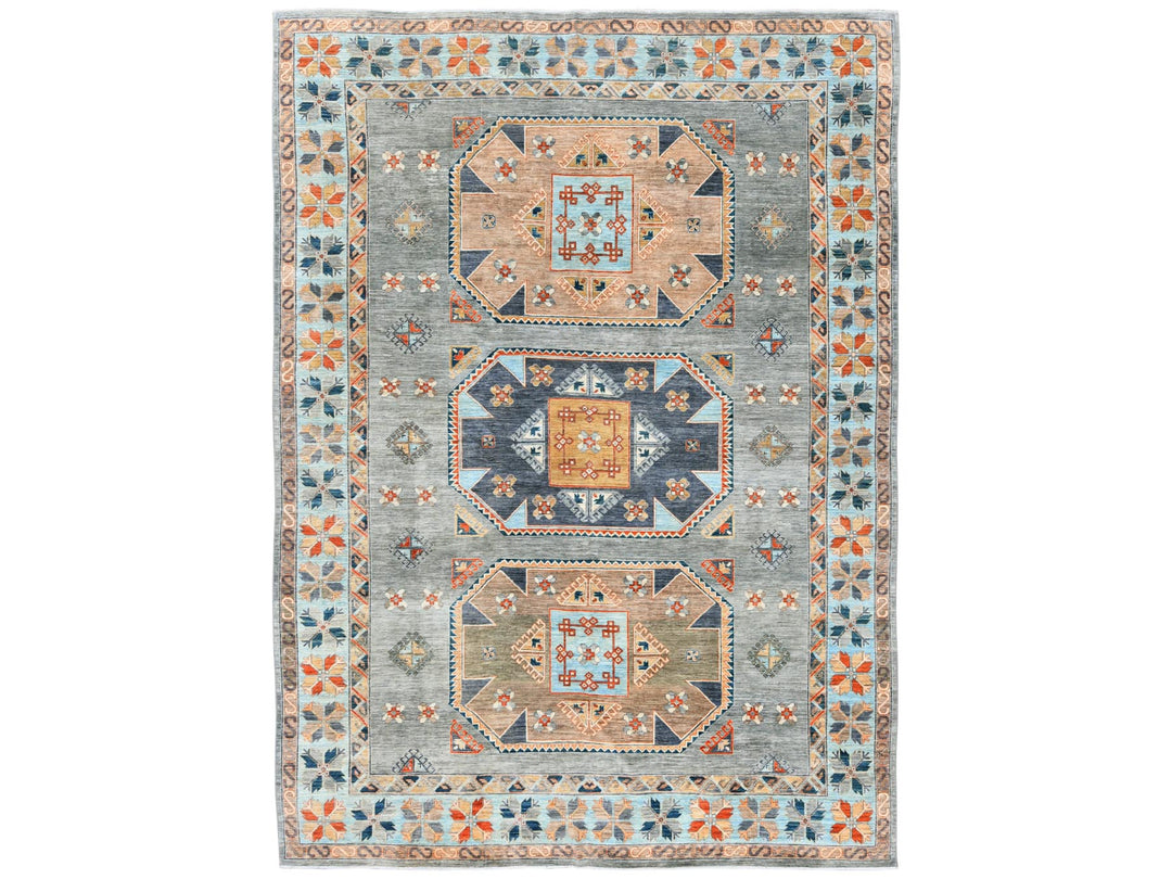 10'0" x 13'7" New Hand Knotted Grey Wool Rectangle Oriental Rug - MOA10282032