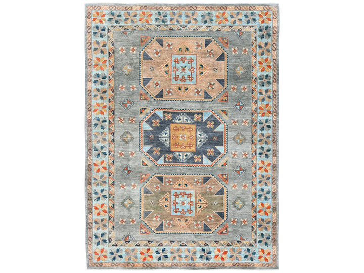 10'0" x 13'7" New Hand Knotted Grey Wool Rectangle Oriental Rug - MOA10282032