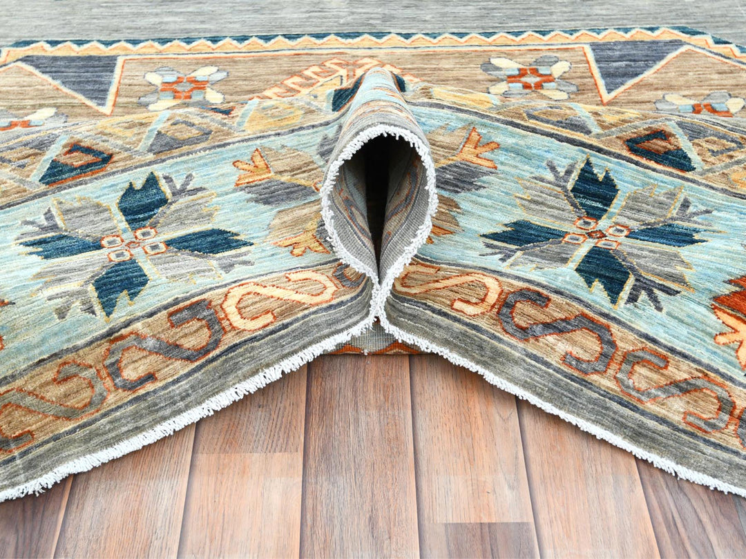 10'0" x 13'7" New Hand Knotted Grey Wool Rectangle Oriental Rug - MOA10282032