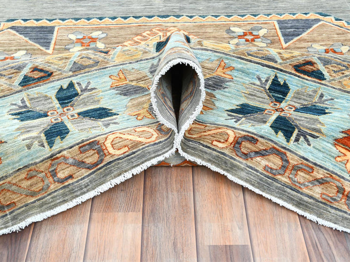 10'0" x 13'7" New Hand Knotted Grey Wool Rectangle Oriental Rug - MOA10282032