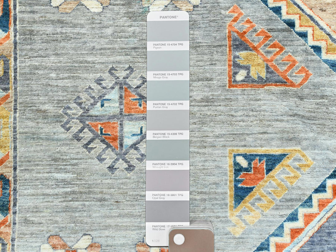 10'0" x 13'7" New Hand Knotted Grey Wool Rectangle Oriental Rug - MOA10282032