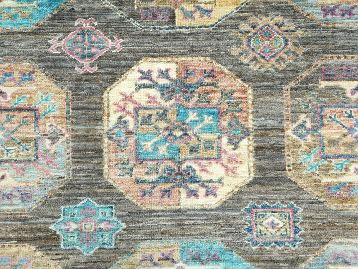 8'9" x 11'7" New Hand Knotted Grey Wool Rectangle Oriental Rug - MOA10282271