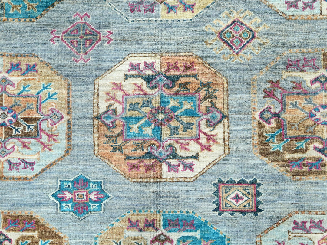 8'8" x 11'9" New Hand Knotted Blue Wool Rectangle Oriental Rug - MOA10282273