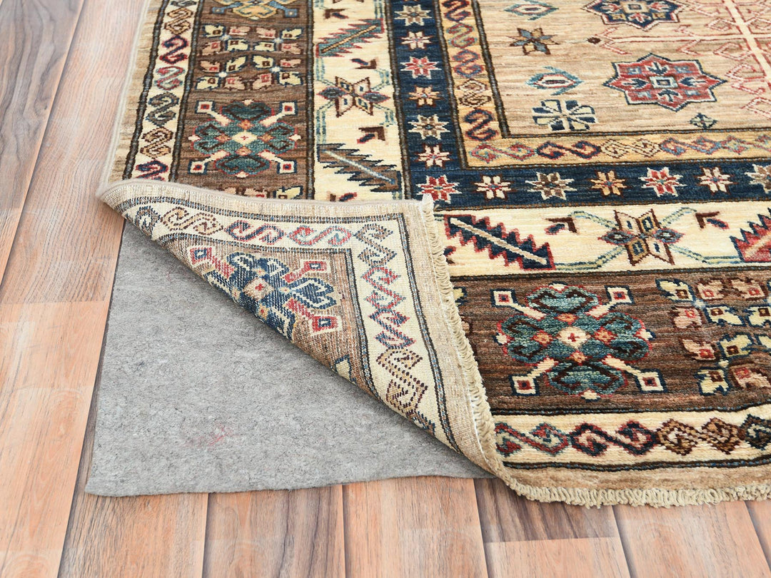 8'0" x 9'9" New Hand Knotted Beige Wool Rectangle Oriental Rug - MOA10282277