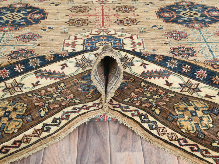 8'0" x 9'9" New Hand Knotted Beige Wool Rectangle Oriental Rug - MOA10282277