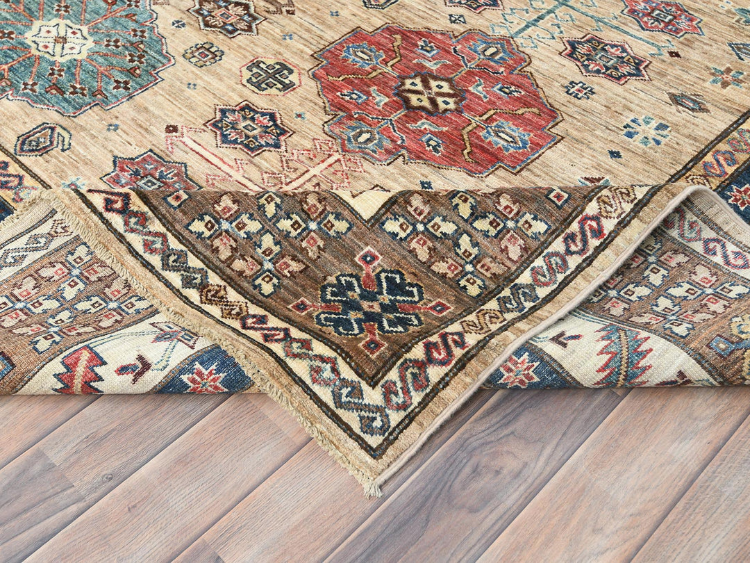 8'0" x 9'9" New Hand Knotted Beige Wool Rectangle Oriental Rug - MOA10282277