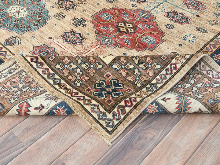 8'0" x 9'9" New Hand Knotted Beige Wool Rectangle Oriental Rug - MOA10282277