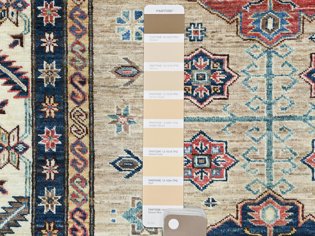 8'0" x 9'9" New Hand Knotted Beige Wool Rectangle Oriental Rug - MOA10282277