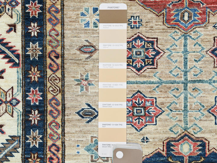 8'0" x 9'9" New Hand Knotted Beige Wool Rectangle Oriental Rug - MOA10282277