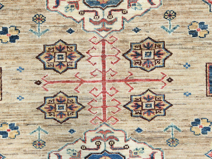 8'0" x 9'9" New Hand Knotted Beige Wool Rectangle Oriental Rug - MOA10282277