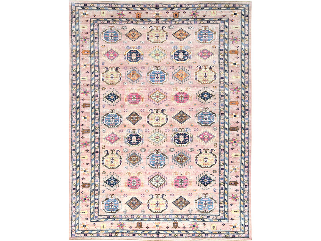 8'10" x 12'0" New Hand Knotted Pink Wool Rectangle Oriental Rug - MOA10282289
