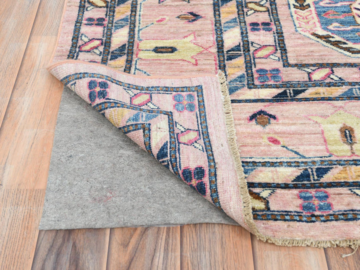 8'10" x 12'0" New Hand Knotted Pink Wool Rectangle Oriental Rug - MOA10282289