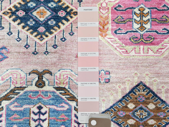 8'10" x 12'0" New Hand Knotted Pink Wool Rectangle Oriental Rug - MOA10282289