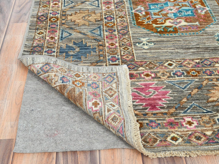 7'10" x 10'1" New Hand Knotted Grey Wool Rectangle Oriental Rug - MOA10282297