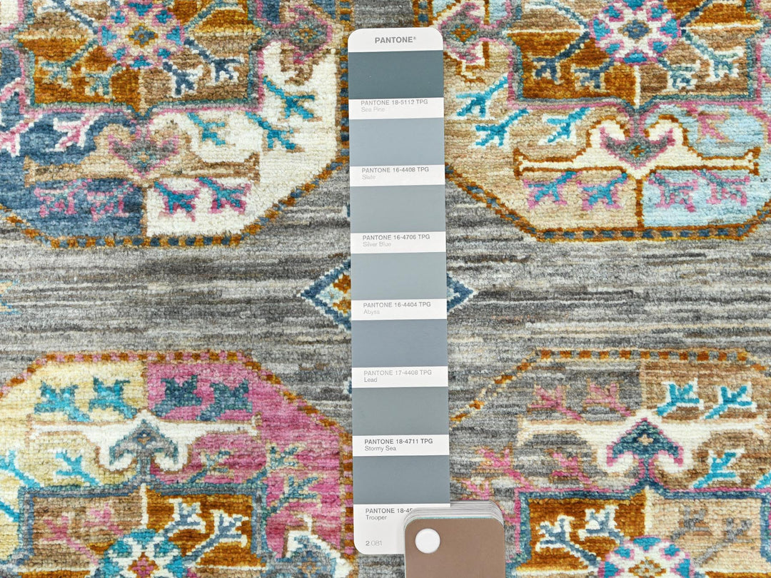 7'10" x 10'1" New Hand Knotted Grey Wool Rectangle Oriental Rug - MOA10282297