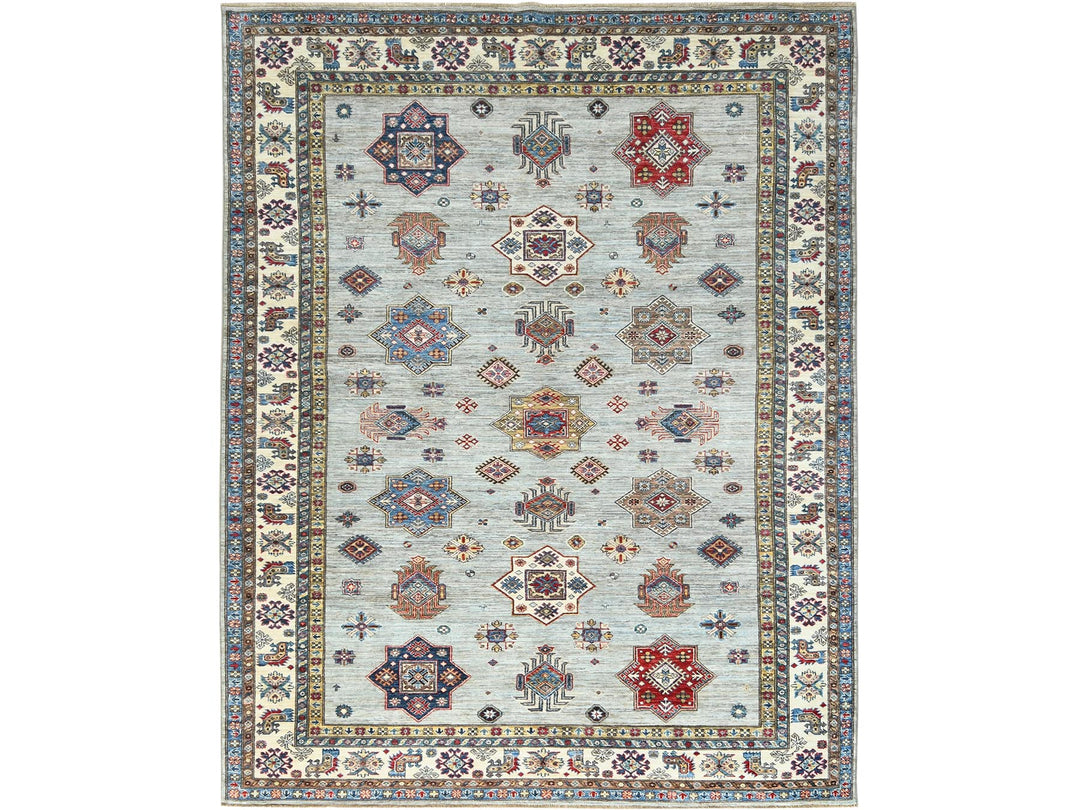 7'10" x 9'10" New Hand Knotted Blue Wool Rectangle Oriental Rug - MOA10282305