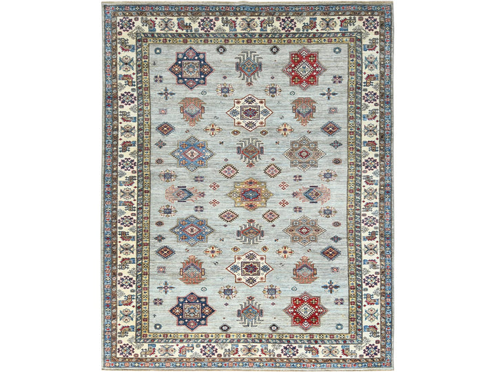 7'10" x 9'10" New Hand Knotted Blue Wool Rectangle Oriental Rug - MOA10282305