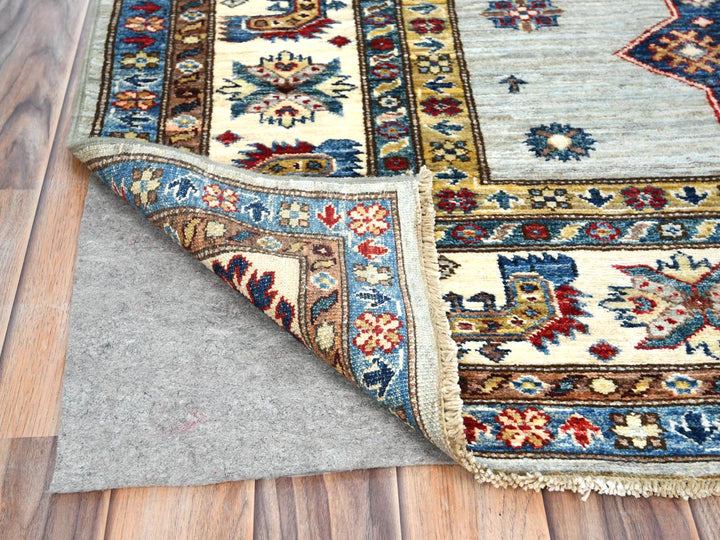 7'10" x 9'10" New Hand Knotted Blue Wool Rectangle Oriental Rug - MOA10282305