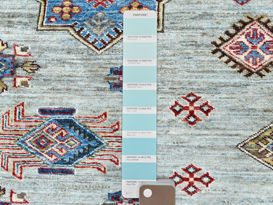 7'10" x 9'10" New Hand Knotted Blue Wool Rectangle Oriental Rug - MOA10282305