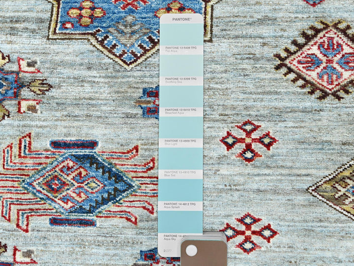 7'10" x 9'10" New Hand Knotted Blue Wool Rectangle Oriental Rug - MOA10282305