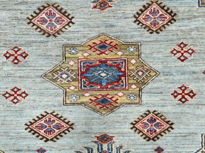 7'10" x 9'10" New Hand Knotted Blue Wool Rectangle Oriental Rug - MOA10282305