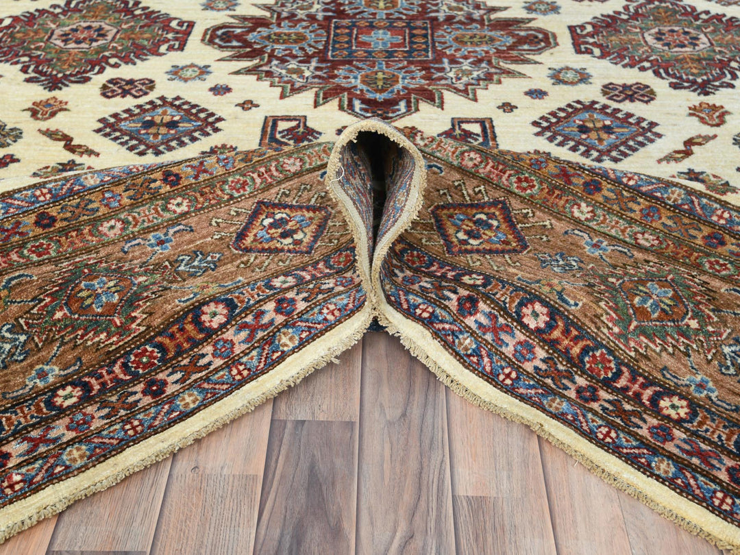 8'2" x 10'3" New Hand Knotted Ivory Wool Rectangle Oriental Rug - MOA10282310