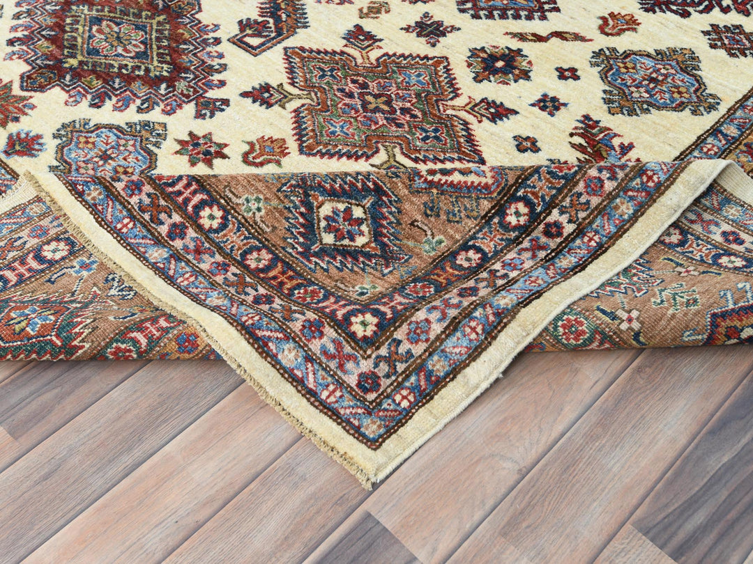 8'2" x 10'3" New Hand Knotted Ivory Wool Rectangle Oriental Rug - MOA10282310