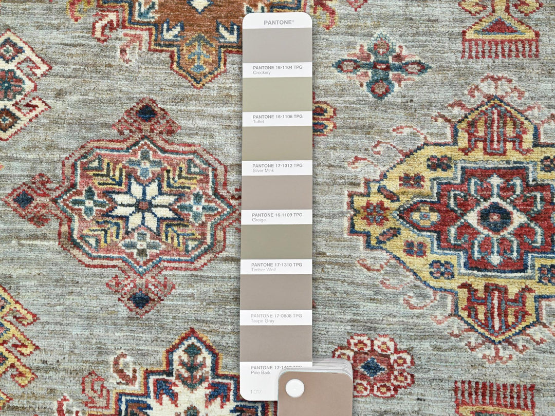 9'0" x 12'4" New Hand Knotted Grey Wool Rectangle Oriental Rug - MOA10282313