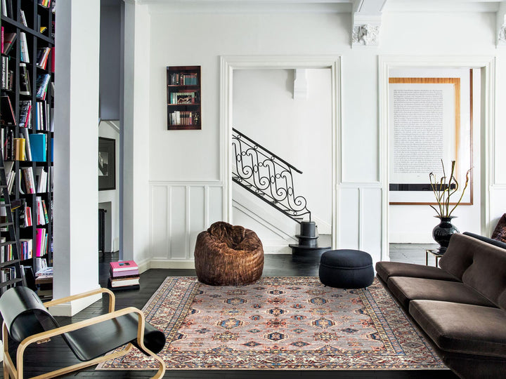 9'5" x 9'9" New Hand Knotted Pink Wool Square Oriental Rug - MOA10282319