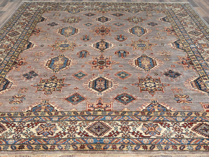 9'5" x 9'9" New Hand Knotted Pink Wool Square Oriental Rug - MOA10282319