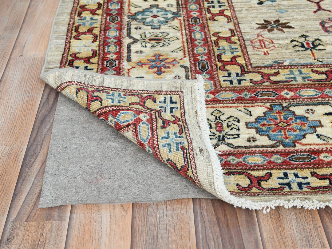 8'0" x 9'6" New Hand Knotted Beige Wool Rectangle Oriental Rug - MOA10282323