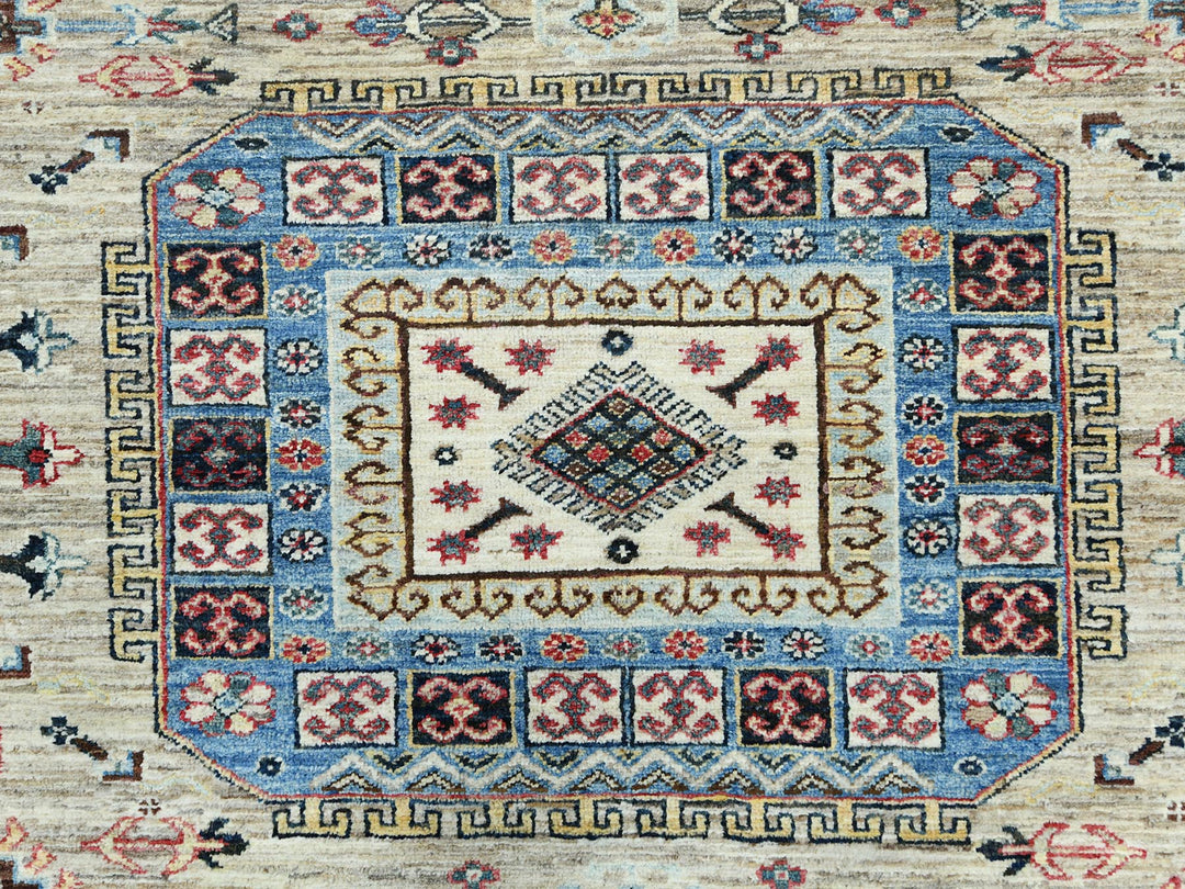 8'0" x 9'6" New Hand Knotted Beige Wool Rectangle Oriental Rug - MOA10282323