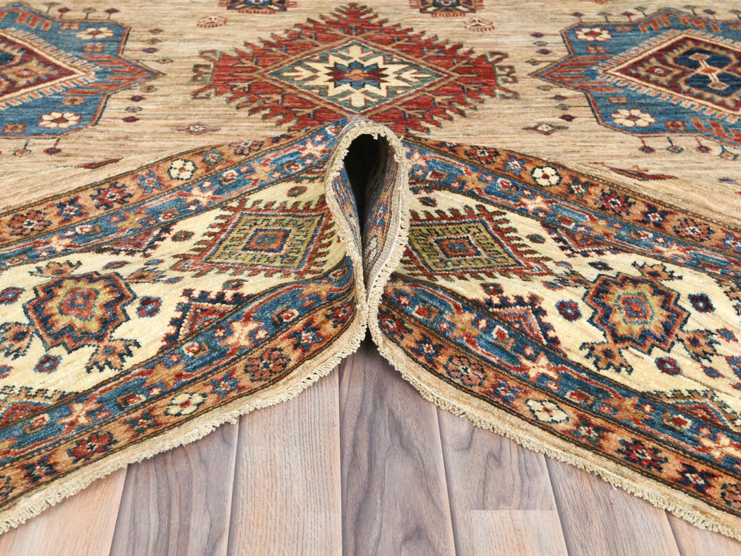 9'0" x 12'0" New Hand Knotted Brown Wool Rectangle Oriental Rug - MOA10282326