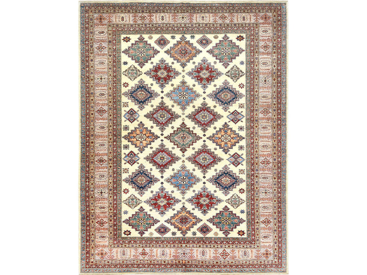 9'3" x 12'0" New Hand Knotted Ivory Wool Rectangle Oriental Rug - MOA10282380