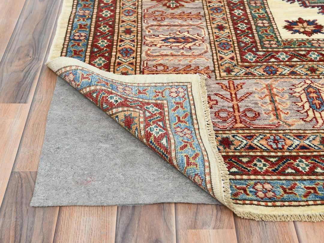 9'3" x 12'0" New Hand Knotted Ivory Wool Rectangle Oriental Rug - MOA10282380