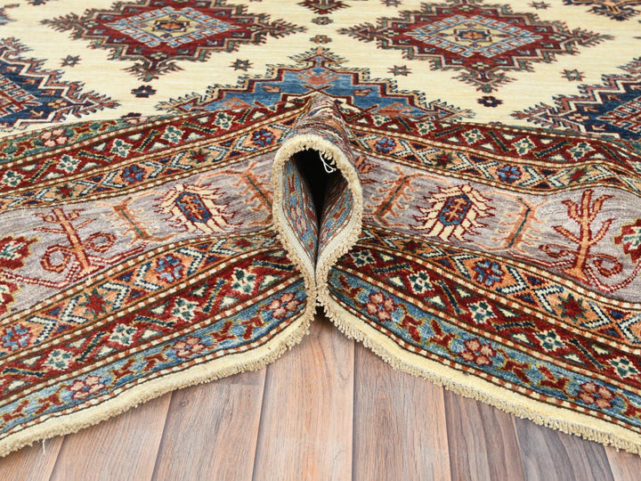 9'3" x 12'0" New Hand Knotted Ivory Wool Rectangle Oriental Rug - MOA10282380