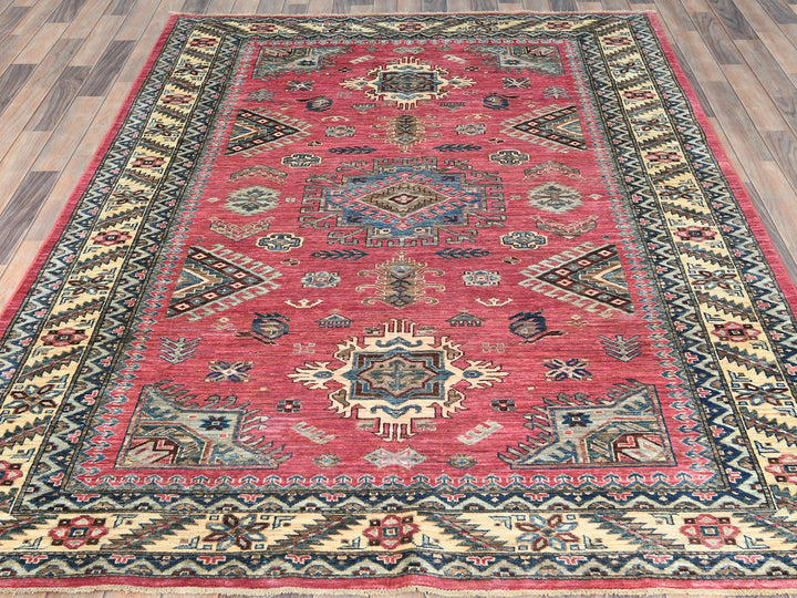 6'0" x 8'9" New Hand Knotted Pink Wool Rectangle Oriental Rug - MOA10282390