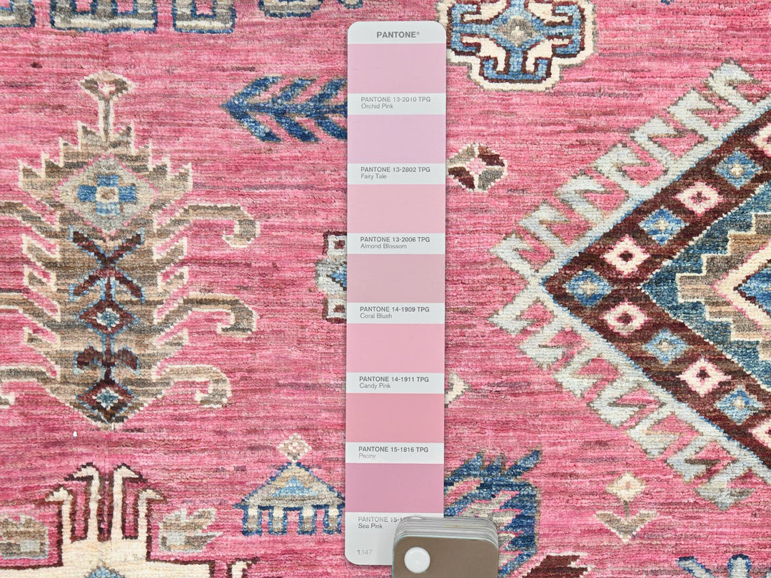 6'0" x 8'9" New Hand Knotted Pink Wool Rectangle Oriental Rug - MOA10282390