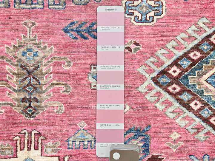 6'0" x 8'9" New Hand Knotted Pink Wool Rectangle Oriental Rug - MOA10282390