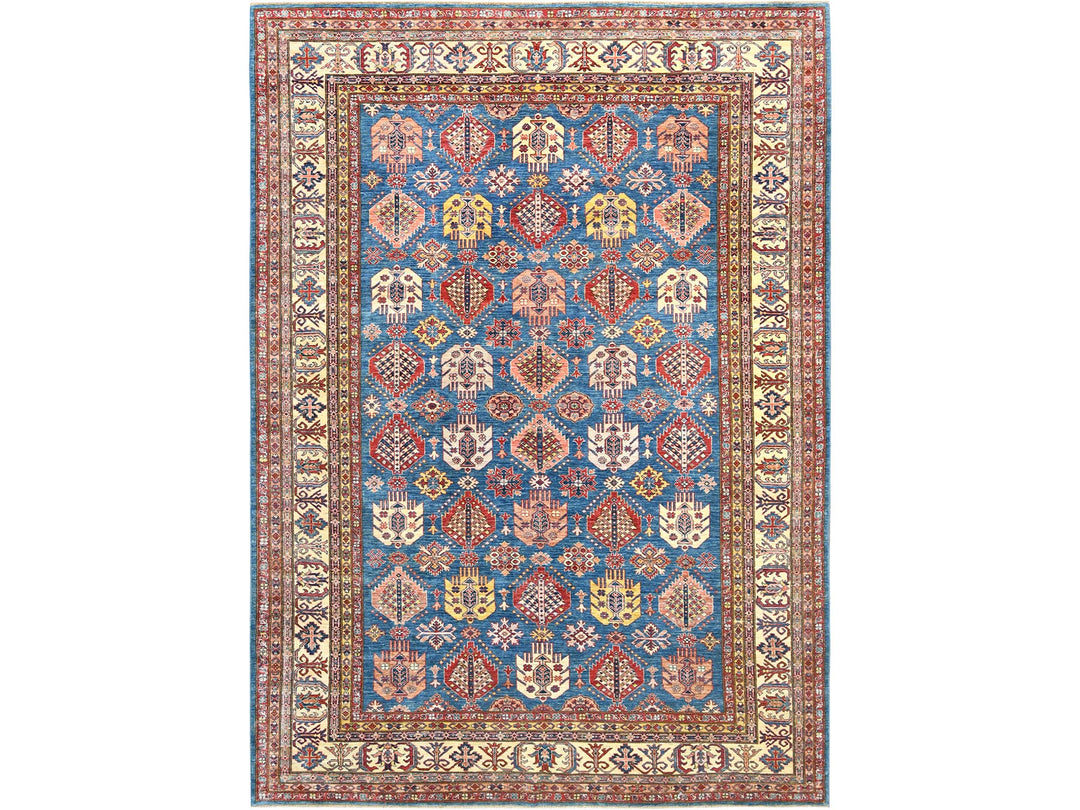 9'0" x 12'7" New Hand Knotted Blue Wool Rectangle Oriental Rug - MOA10282447