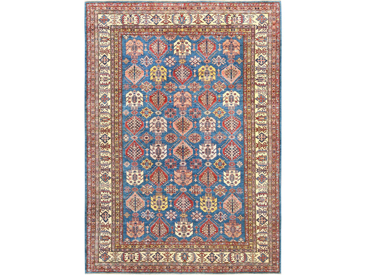 9'0" x 12'7" New Hand Knotted Blue Wool Rectangle Oriental Rug - MOA10282447