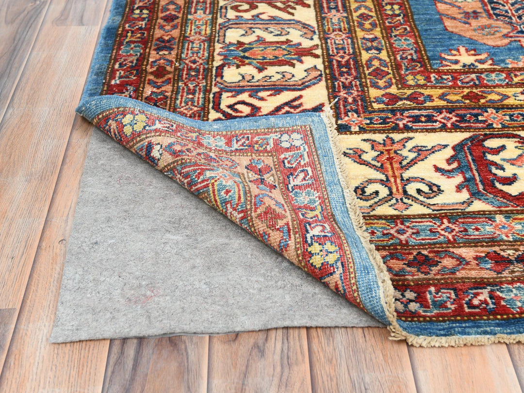 9'0" x 12'7" New Hand Knotted Blue Wool Rectangle Oriental Rug - MOA10282447