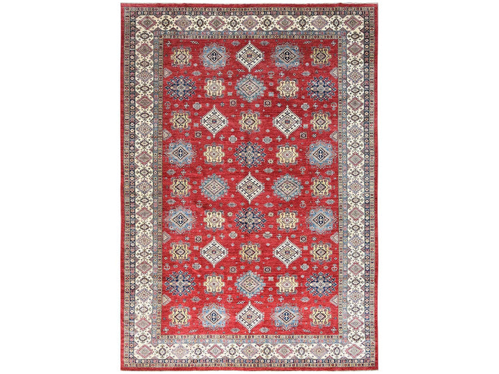 12'1" x 16'0" New Hand Knotted Red Wool Rectangle Oriental Rug - MOA10282528